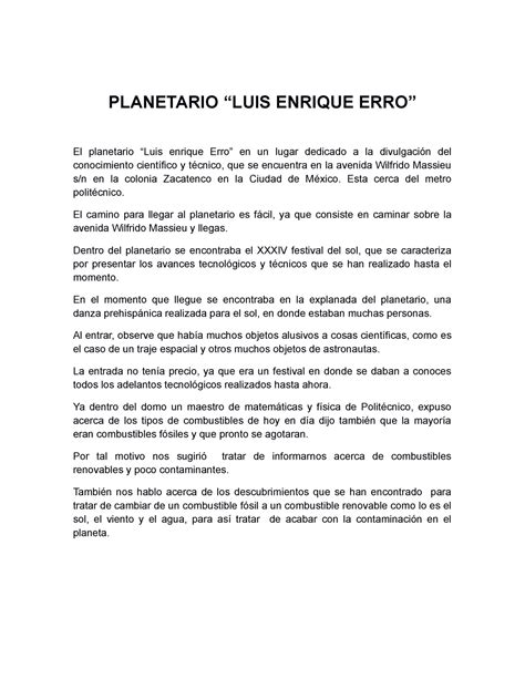 Arriba Imagen Como Llegar Al Planetario Luis Enrique Erro En Metro