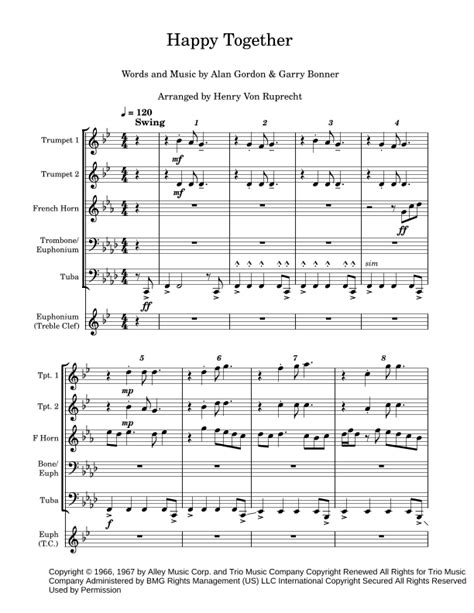 Happy Together Arr Henry Von Ruprecht By The Turtles Sheet Music For