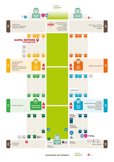 Mapa da Feira AAFDL Editora Catálogo Feira do Livro de Lisboa 2022