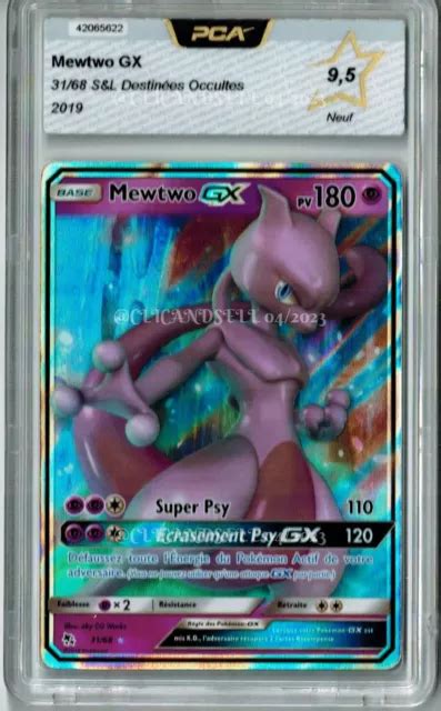 CARTE POKÉMON PCA Mewtwo GX 31 68 S L Destinées Occultes 9 5 EUR 201 39