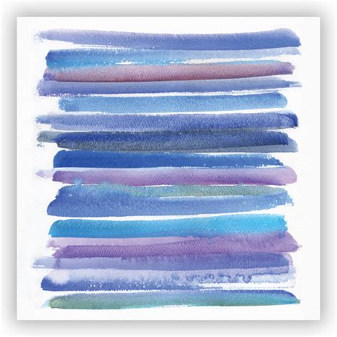 Blue And Purple Watercolor Horizontal Stripes Abstract Water Art S