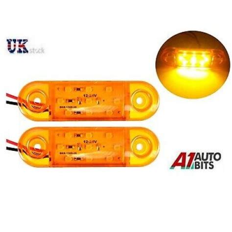 X Orange Amber V Led Side Marker Indicator Lights Truck Trailer