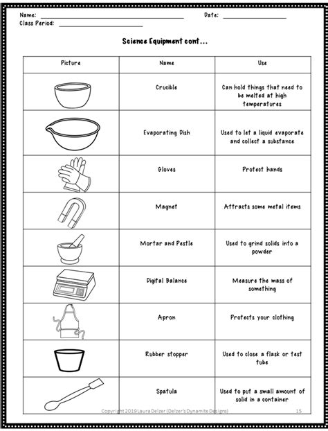 Lab Equipment Worksheet Answer Key Englishworksheet My Id