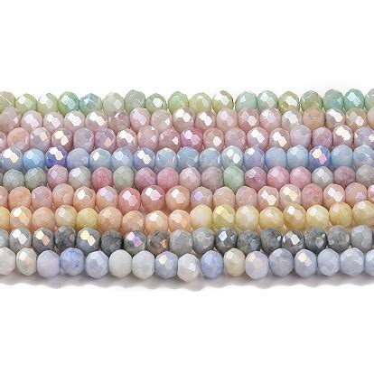 China Factory Faceted Electroplated Glass Beads Strands AB Color