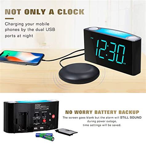 Rocam Extra Loud Alarm Clock With Bed Shaker Vibrating Alarm Clock For