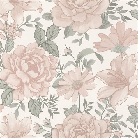 Rasch Tapete Landhaus Stil Floral Beige