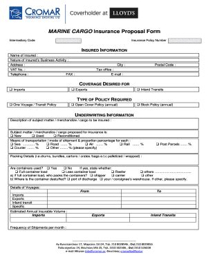 Fillable Online Marine Cargo Disclosure Sheet English Tokio Marine