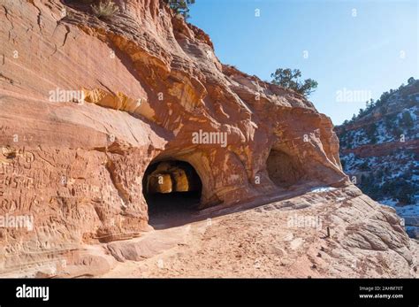 Sand Caves Eroded In The Sandstone Of The Mountains In Kanab Utah