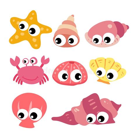 Marine Life Vector Collection Design Stock Illustration Illustration