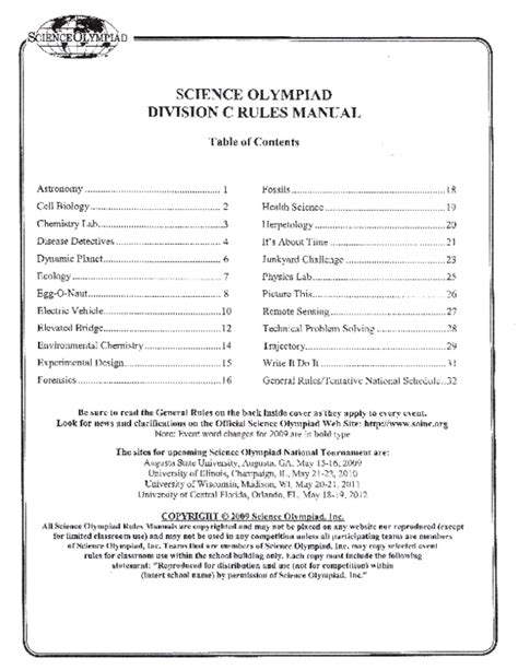 Science Olympiad Division C Rules Manual 2024 - Alena Shalna