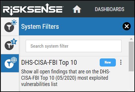 System Filter DHS CISA FBI Top 10