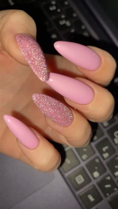 Pearl Pink Nails Pink Acrylic Nails Gel Nails Stylish Nails