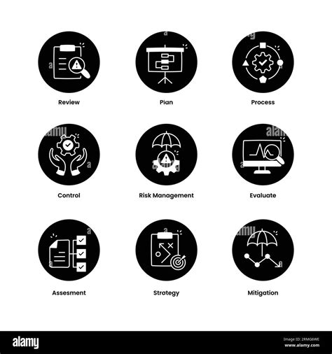 Risk Monitoring Icons Pack Stock Vector Images Alamy