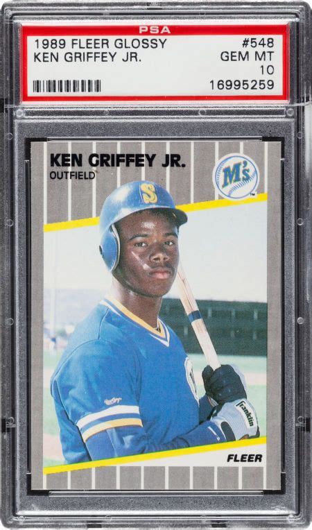 Fleer Glossy Ken Griffey Jr Psa Gem Mint Baseball