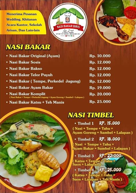 Menu At Nasi Bakar Biris Indramayu Nasi Bakare Wong Indramayu