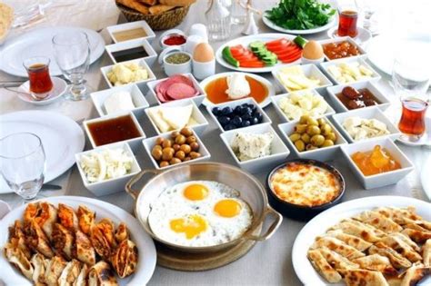 A Classic Turkish Breakfast Consists Of Fresh Cheeses Like Feta And