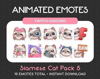 Animated Static Cute Calico Cat Emotes Pack For Twitch Youtube