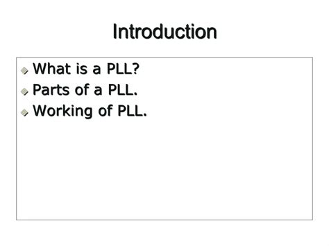 Phase Locked Loop Design Ppt