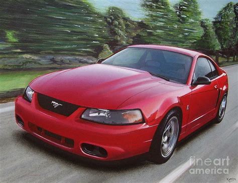 2001 Ford Mustang Cobra Drawing 2001 Ford Mustang Cobra Fine Art
