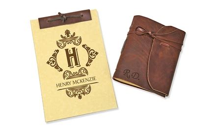 Up to 83% Off Personalized Leather Notebooks | Groupon