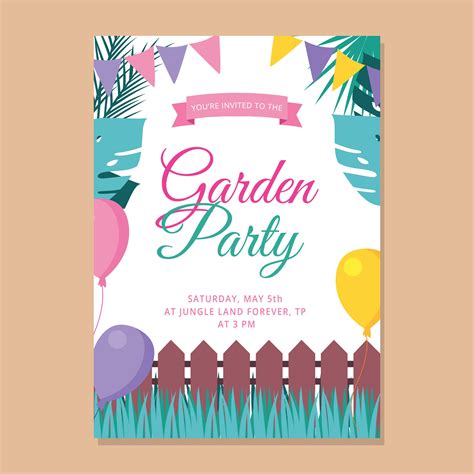 Garden Party Invitation 217621 Vector Art at Vecteezy