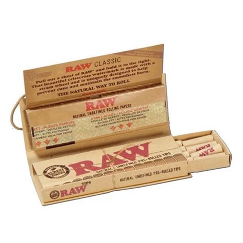 Raw Classic Connoisseur 1 1 4 Pre Rolled Rolling Papers With Tips 24pk