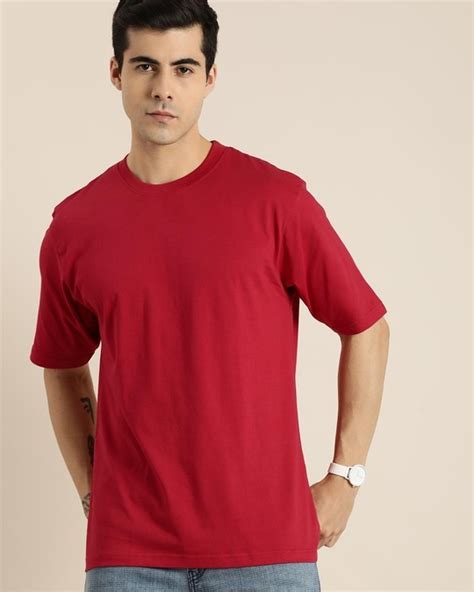 Buy Men S Red Typography Oversized T Shirt Online At Bewakoof