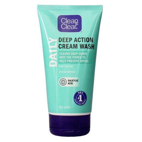 Clean And Clear Daily Deep Action Cream Wash Ml British Chemist