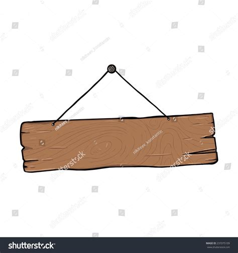 Vector Single Cartoon Wooden Signboard Ad Affiliate Single Vector