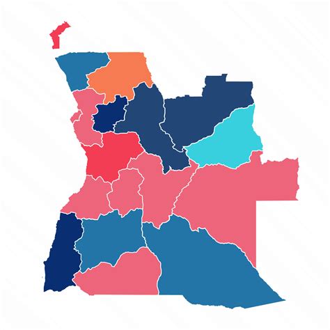 Multicolor Map Of Angola With Provinces 25841925 Vector Art At Vecteezy