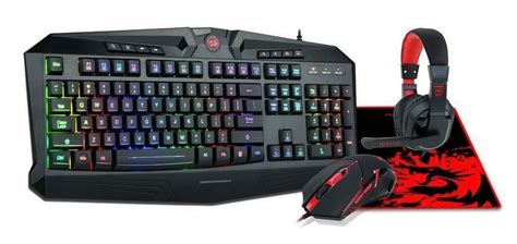 Redragon S101-BA Headset + Keyboard + Mouse + Mousepad RGB Gaming Combo ...