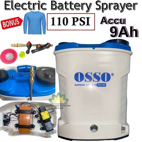 Jual Sprayer Elektrik OSSO 16 Liter 9Ah Tangki Sprayer Hama Semprot