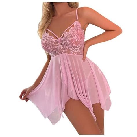 Ensemble de lingerie sexy dames filles mignonnes pure lingerie érotique col en V dentelle dos nu