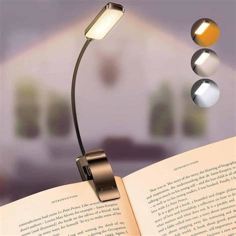 Lampe De Lecture 10 LEDs Liseuse Lampe Clip USB Rechargeable 360 Cou