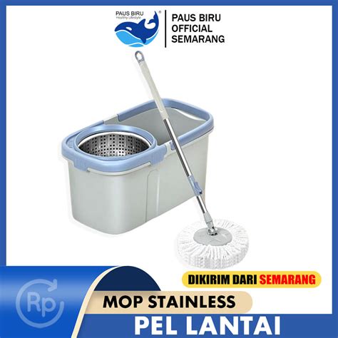 Jual PAUS BIRU PEL LANTAI ULTRA SPIN MOP PENGERING STAINLESS 360