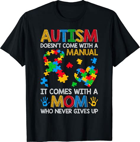 Autism Doesnt Come With A Manual Puzzle Ribbon Autism Mom T Shirt