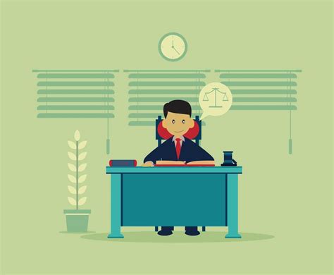 Lawyer At Desk Vector Illustration Vector Art & Graphics | freevector.com