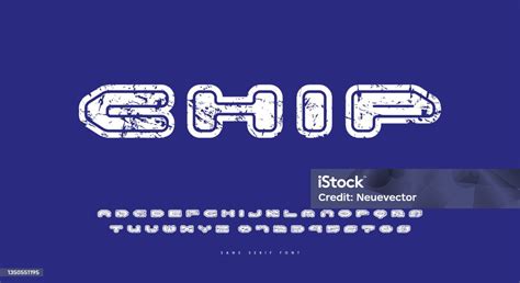 font sans serif lebar  sudut  kontur bulat ilustrasi stok