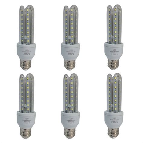 Lâmpada Led Compacta Milho Econômica 9w 3U Branco Quente Kit 6