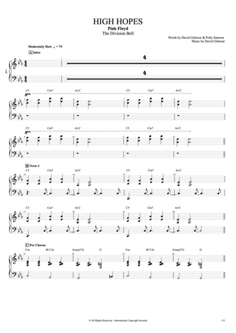 High Hopes Tab By Pink Floyd Guitar Pro Full Score Mysongbook