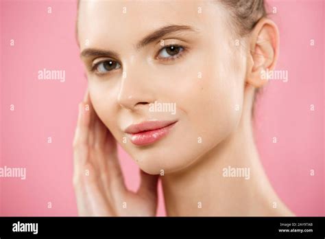 Beauty Spa Concept Caucasian Woman With Perfect Face Skin Portrait Beautiful Brunette Spa
