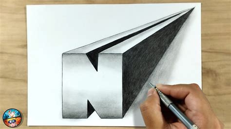 Como Dibujar La Letra N En 3d Drawing The Letter N In 3d Youtube