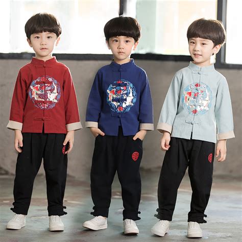 Boys Tang Suit for Kids BoysHanfu spring Tang suit children Chinese ...