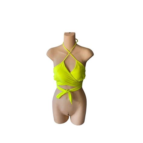 Aerie Women S Yellow Bikini And Tankini Tops Depop