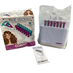 Conair Hair Vintage Conair Hot Sticks Works Great Bendy Hot Rollers Spiral Curls Benders