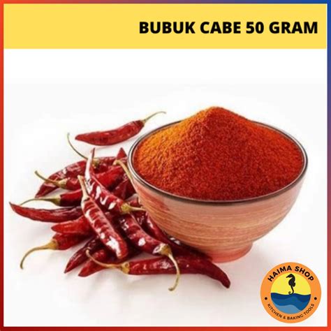 Jual Cabe Bubuk Asli Isi 50 Gram Bumbu Dapur Rempah Kualitas Premium