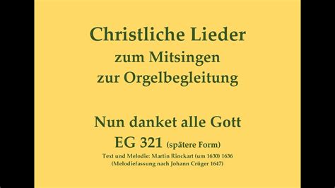 Nun Danket Alle Gott Eg Sp Tere Form Mitsingversion Mit