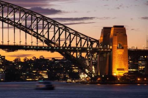 Le Grand Pont De Sydney City Paysage Urbain Cr Puscule Coucher De