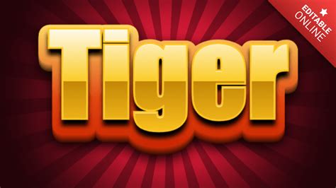 Tiger Efecto 3D Slot Generador De Efectos De Texto