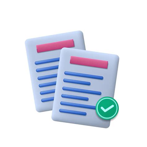 Documents Icon Of Paper Sheets Approved Document 3d Paper Corporate